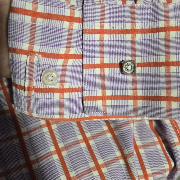 Bogosse Men's Trinita Long Sleeve Button Up Shirt Purple Plaid size 4 = Large - Picture 10 of 10